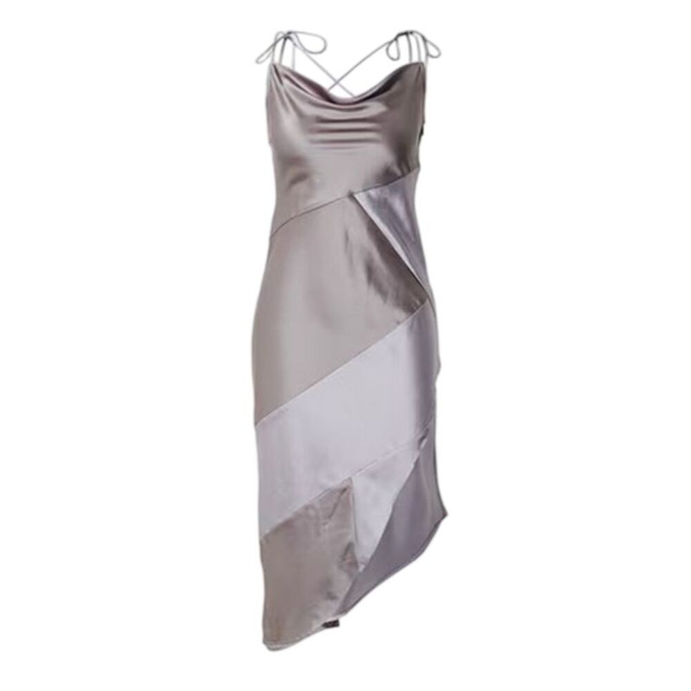 AmyLynn Womens/Ladies San Cowl Neck Maxi Dress / Gray